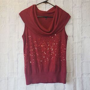 APT. 9 Sleeveless Cowlneck Sequin Sweater